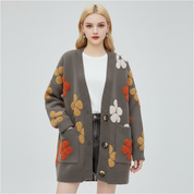 Oversized Dames Cardigan met Bloemenpatroon