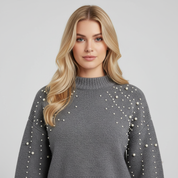 Gebreide Dames Trui – Trui met Parelaccenten