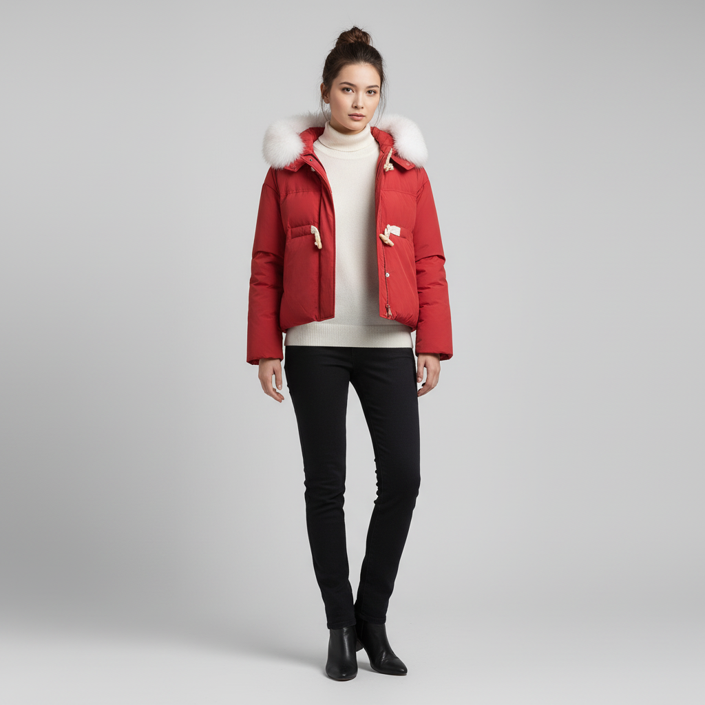 Dames Puffer Jas met Luxe Bontkraag