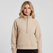 Sportieve Dames Sweater met Hoge Kraag