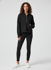 Sportieve Dames Sweater met Hoge Kraag