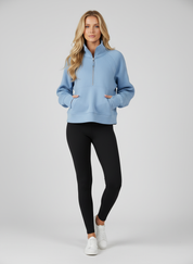 Sportieve Dames Sweater met Hoge Kraag