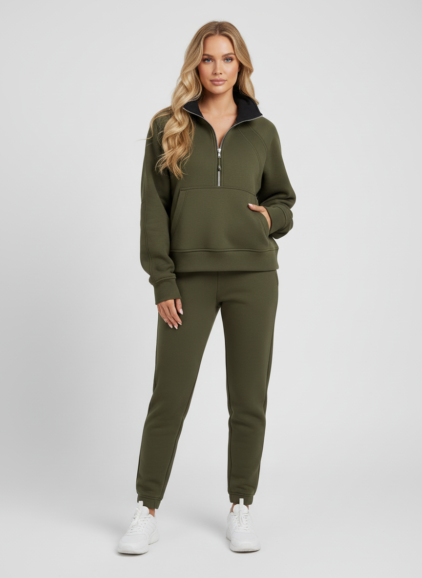 Sportieve Dames Sweater met Hoge Kraag