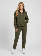 Sportieve Sweater Jas met Hoge Kraag