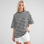 Gestreept Dames T-Shirt – Premium Katoen