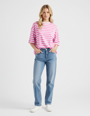 Gestreept Dames T-Shirt – Premium Katoen