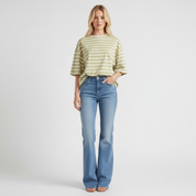 Gestreept Dames T-Shirt – Premium Katoen