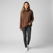 Luxe Dames Coltrui – Wolmix met Knoopdetails aan de Mouwen