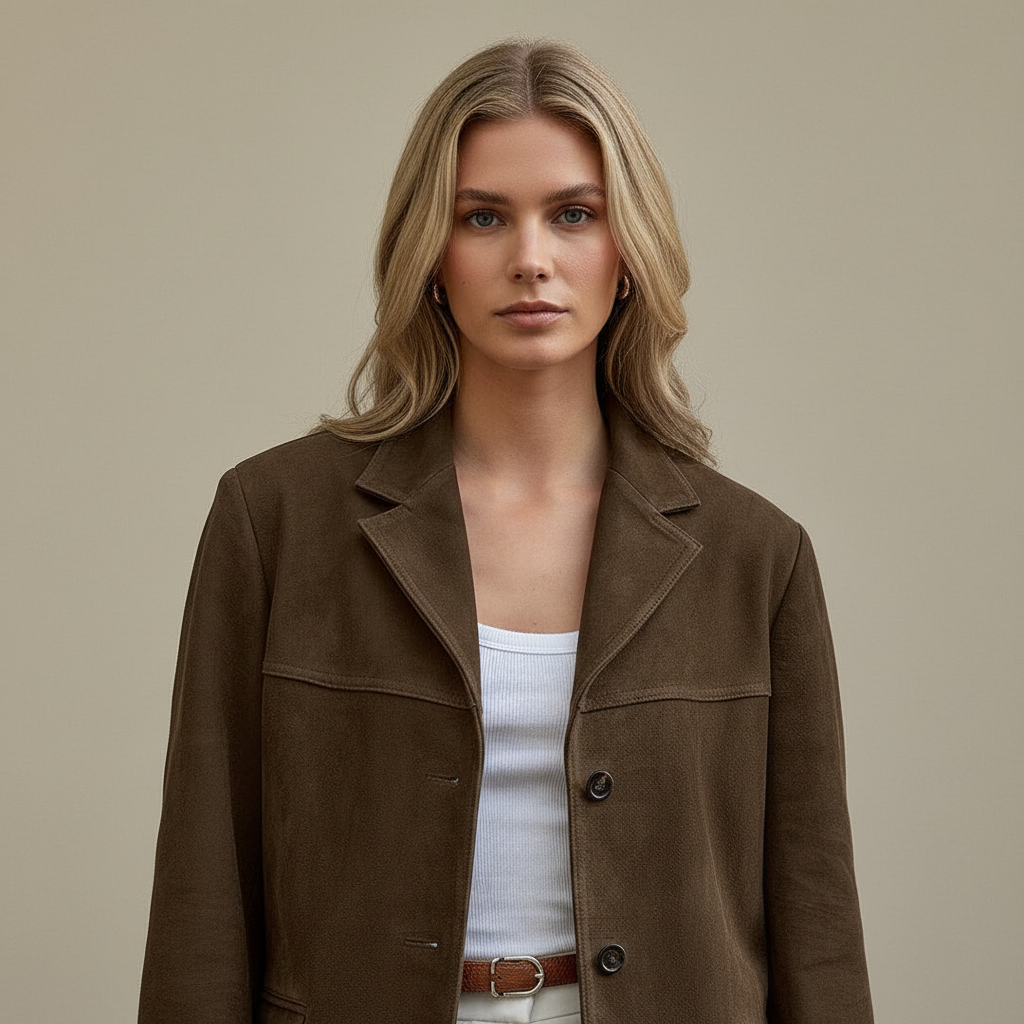 Bruin Suède Dames Blazer