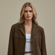 Bruin Suède Dames Blazer