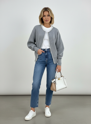 Cardigan met Parelrand – Elegant Dames Vest