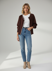 Cardigan met Parelrand – Elegant Dames Vest