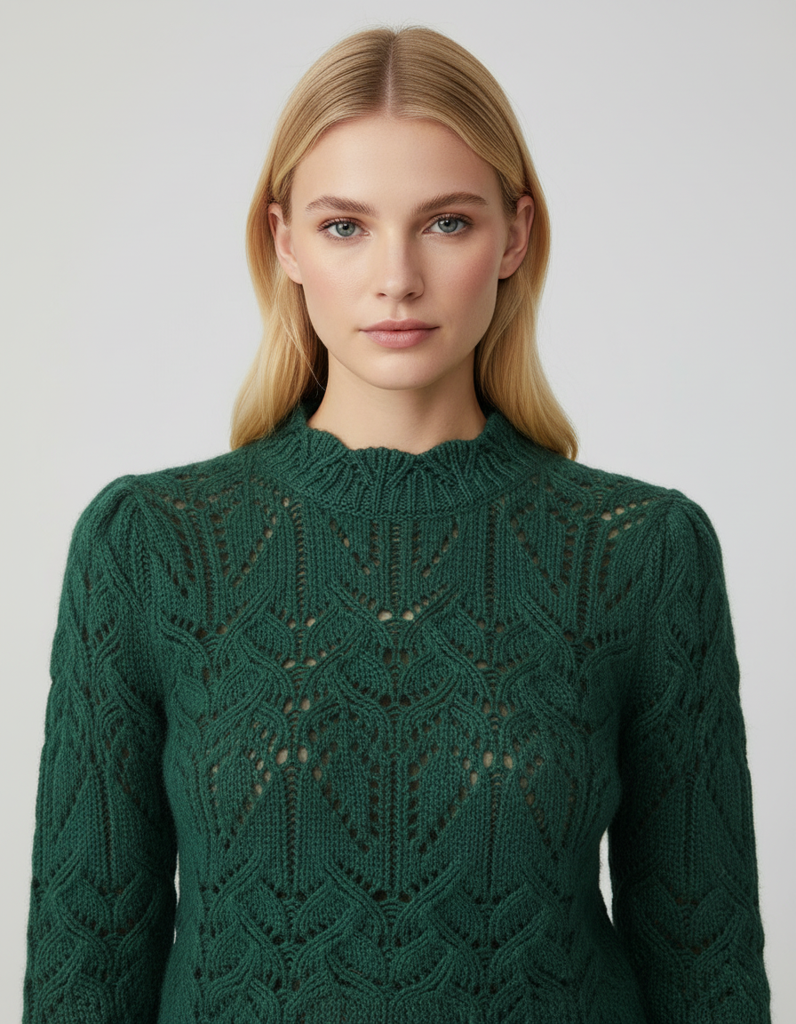 Groene Ronde Hals Trui