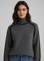 Gebreide Sweater met Contrastbiezen | Dea Studios