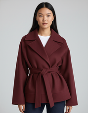 Wijnrode Premium Mantel – Tijdloos Damesdesign