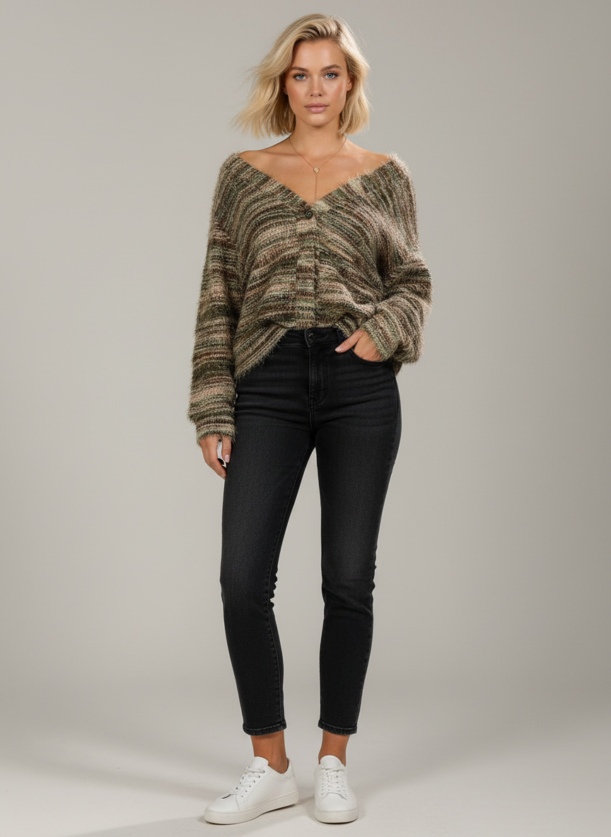 Fuzzy Chunky Cardigan – Zacht & Warm