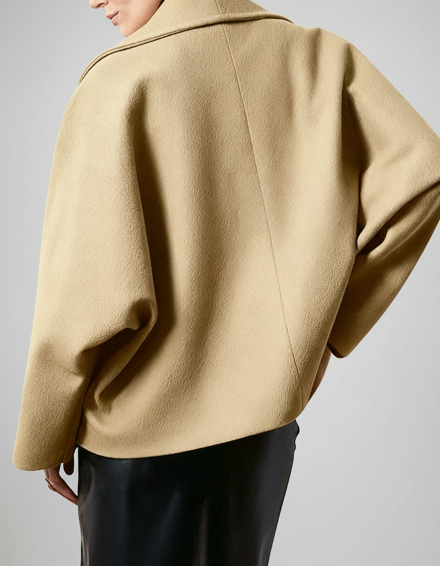 Luxe Polyester V-Hals Jasje met Zakken | Dea Studios