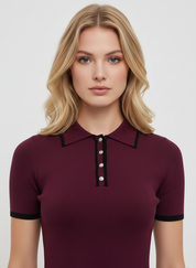 Gebreide Polo – Luxe, Flatterend & Tijdloos Verfijnd