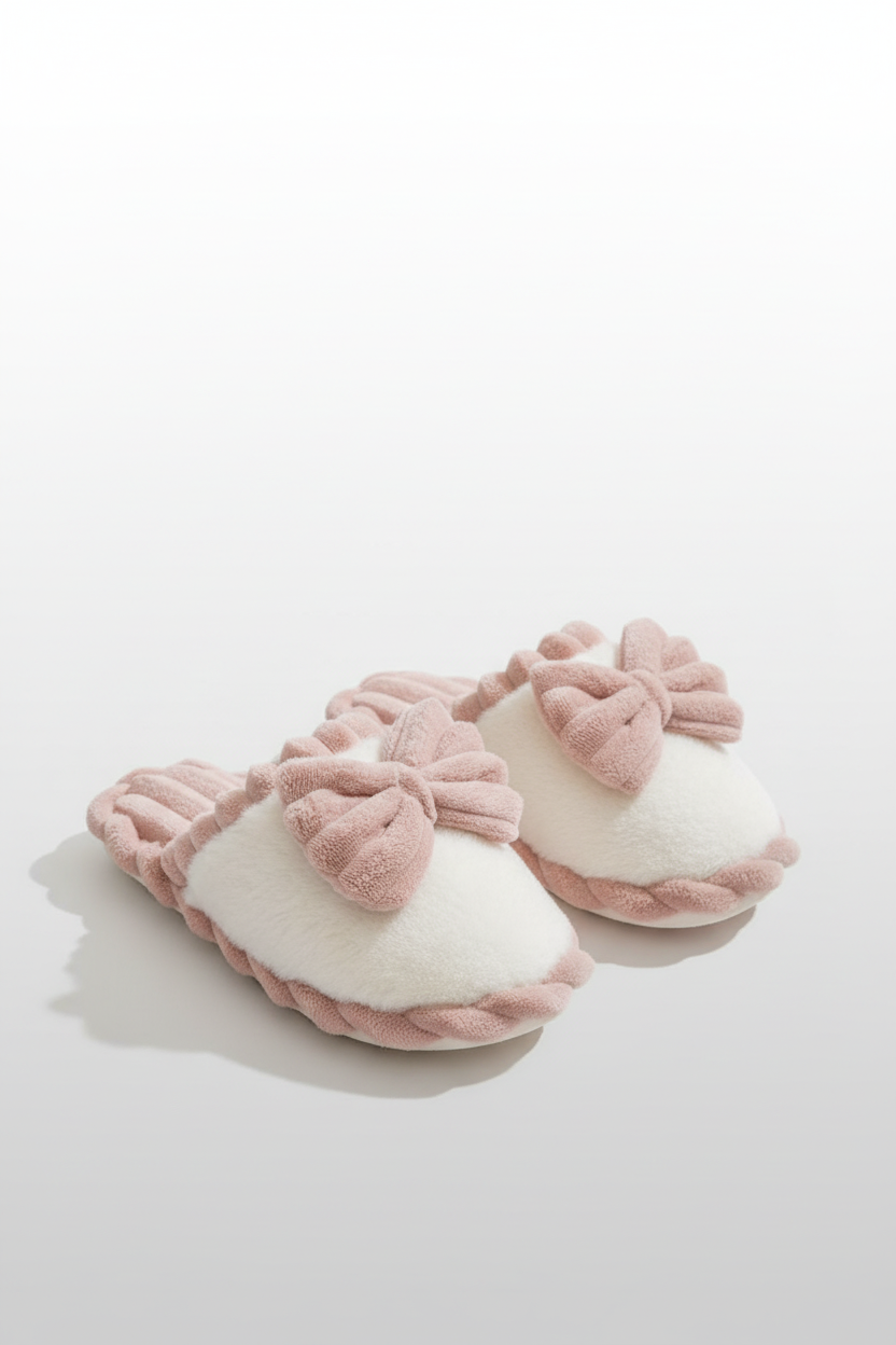 Pantoffel met Roze Strik – Premium Kwaliteit