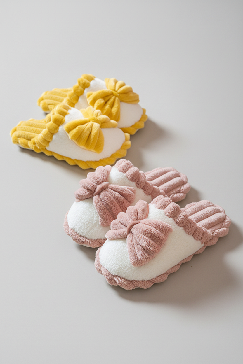 Pantoffel met Roze Strik – Premium Kwaliteit