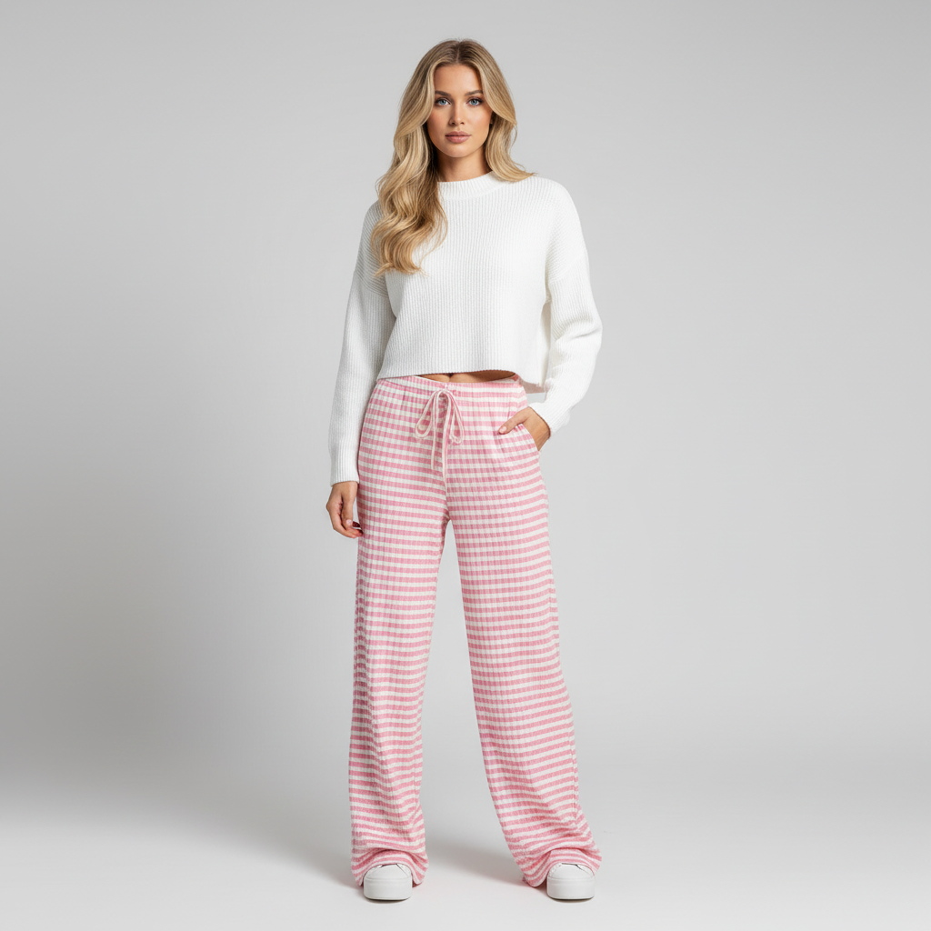Gestreepte Wijde Broek – Stijlvol & Comfortabel