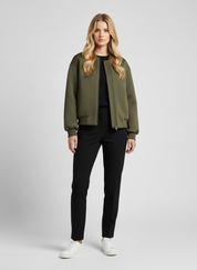 Oversized Bomberjack Dames | Grijs & Olijf