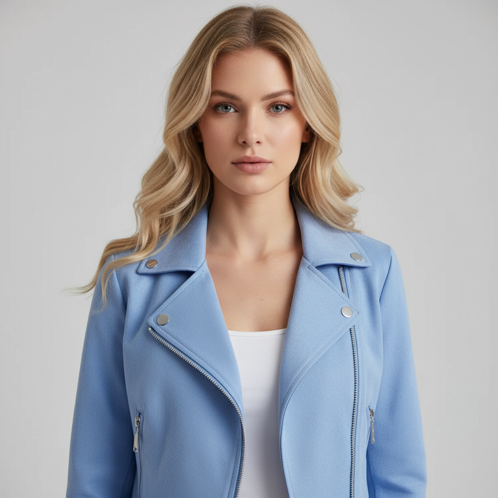 Stijlvolle Dames Leren Jas – Slim Fit Pasvorm met Omslagkraag | Luxe Echt Leer