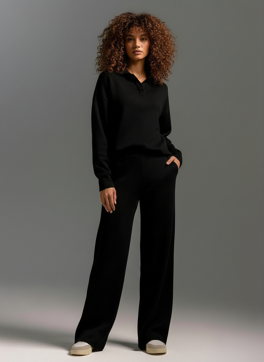 Wide Leg Polo Tweedelige Set – Luxe, Comfortabel & Moeiteloos Stijlvol