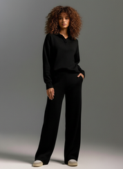 Wide Leg Polo Tweedelige Set – Luxe, Comfortabel & Moeiteloos Stijlvol