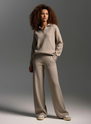 Wide Leg Polo Tweedelige Set – Luxe, Comfortabel & Moeiteloos Stijlvol