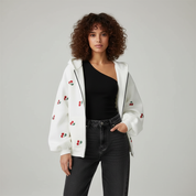 Oversized Hoodie met Kersenprint – Speels, Comfortabel & Trendy