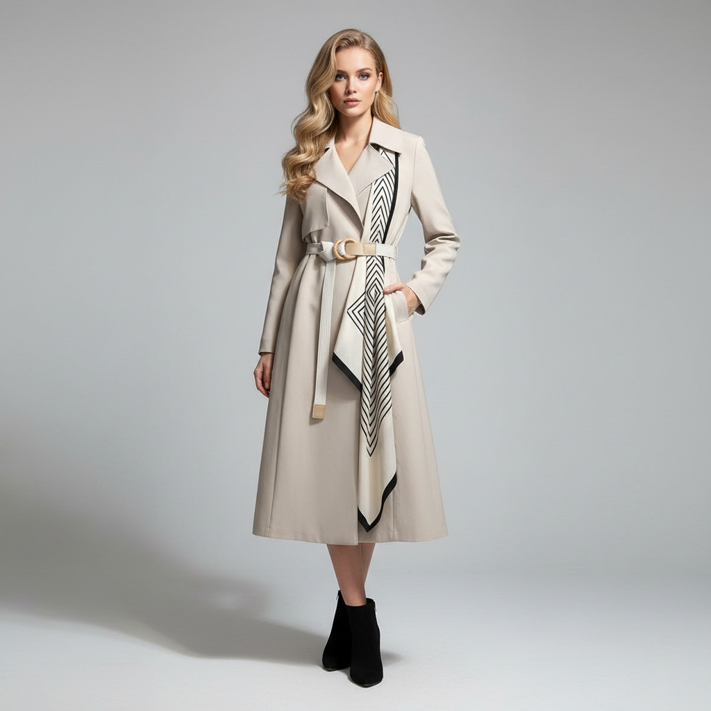 Luxe Dames Trenchcoat met Elegante Riem