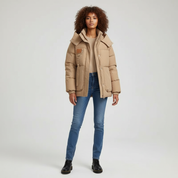 Dames Gewatteerde Waterdichte Winterjas met Capuchon – Warm, Stijlvol & Weerbestendig