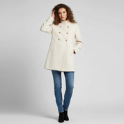 Klassieke Wolmix Jas voor Dames – Elegante Lange Mantel