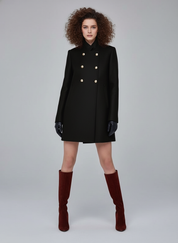 Klassieke Wolmix Jas voor Dames – Elegante Lange Mantel