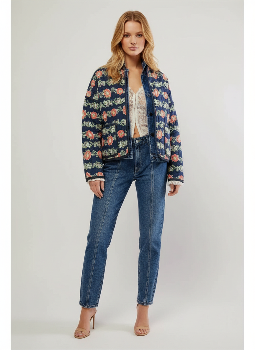 Katoenen Dames Jasje met Print