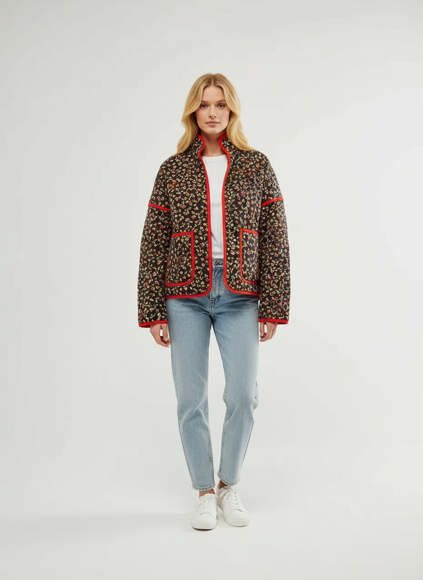 Katoenen Dames Jasje met Print