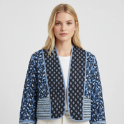 Patchwork Jas voor Dames – Trendy Kleurenmix