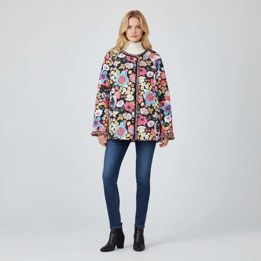 Damesjas met Bloemenprint – Trendy Voorjaarsjas