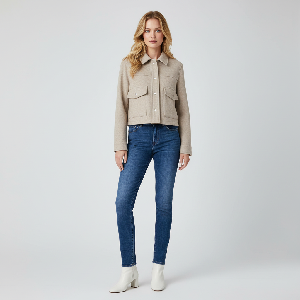 Cropped Wollen Jack voor Dames