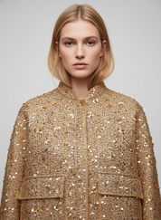 Goud Pailletten Jasje voor Dames – Feest, Chique