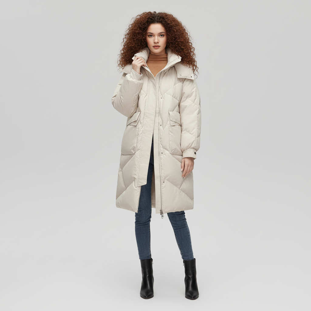 Lange Puffer Jas voor Dames – Warme Gewatteerde Winterjas