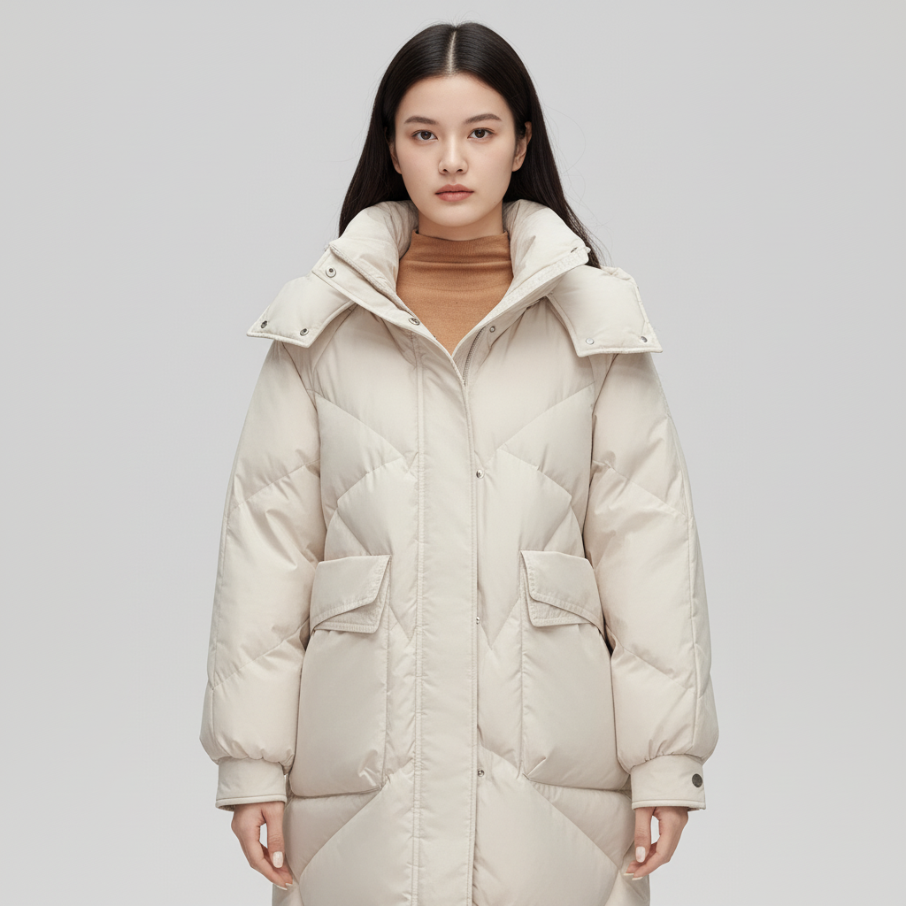 Lange Puffer Jas voor Dames – Warme Gewatteerde Winterjas