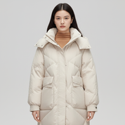 Lange Puffer Jas voor Dames – Warme Gewatteerde Winterjas