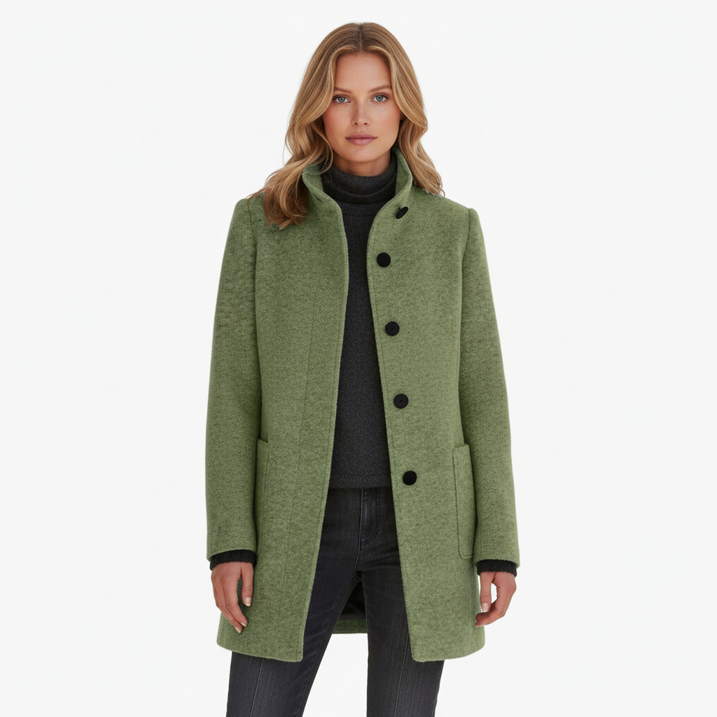 Klassieke Wolmix Jas voor Dames – Elegante Mantel