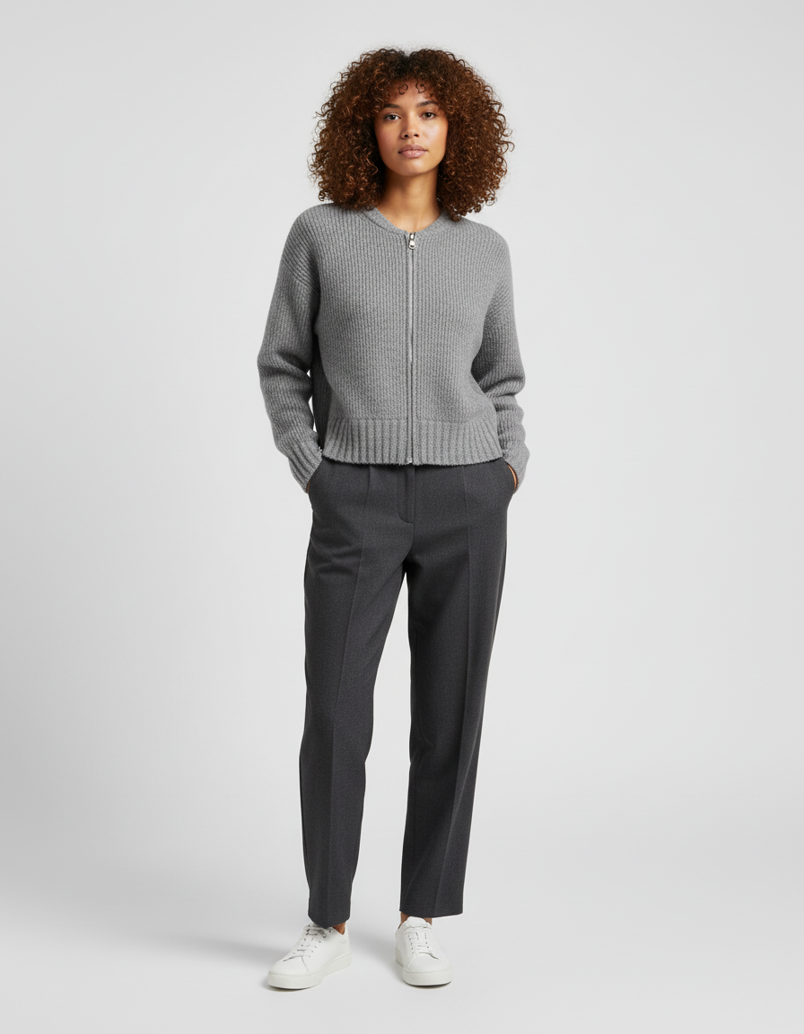 Grijs Gebreid Vest voor Dames – Zacht & Warm Knit Cardigan