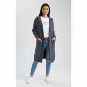 Lange Button-Up Cardigan voor Dames