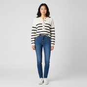 Gestreepte Warme Longsleeve Sweater voor Dames – Cozy Knit Trui