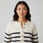 Gestreepte Warme Longsleeve Sweater voor Dames – Cozy Knit Trui