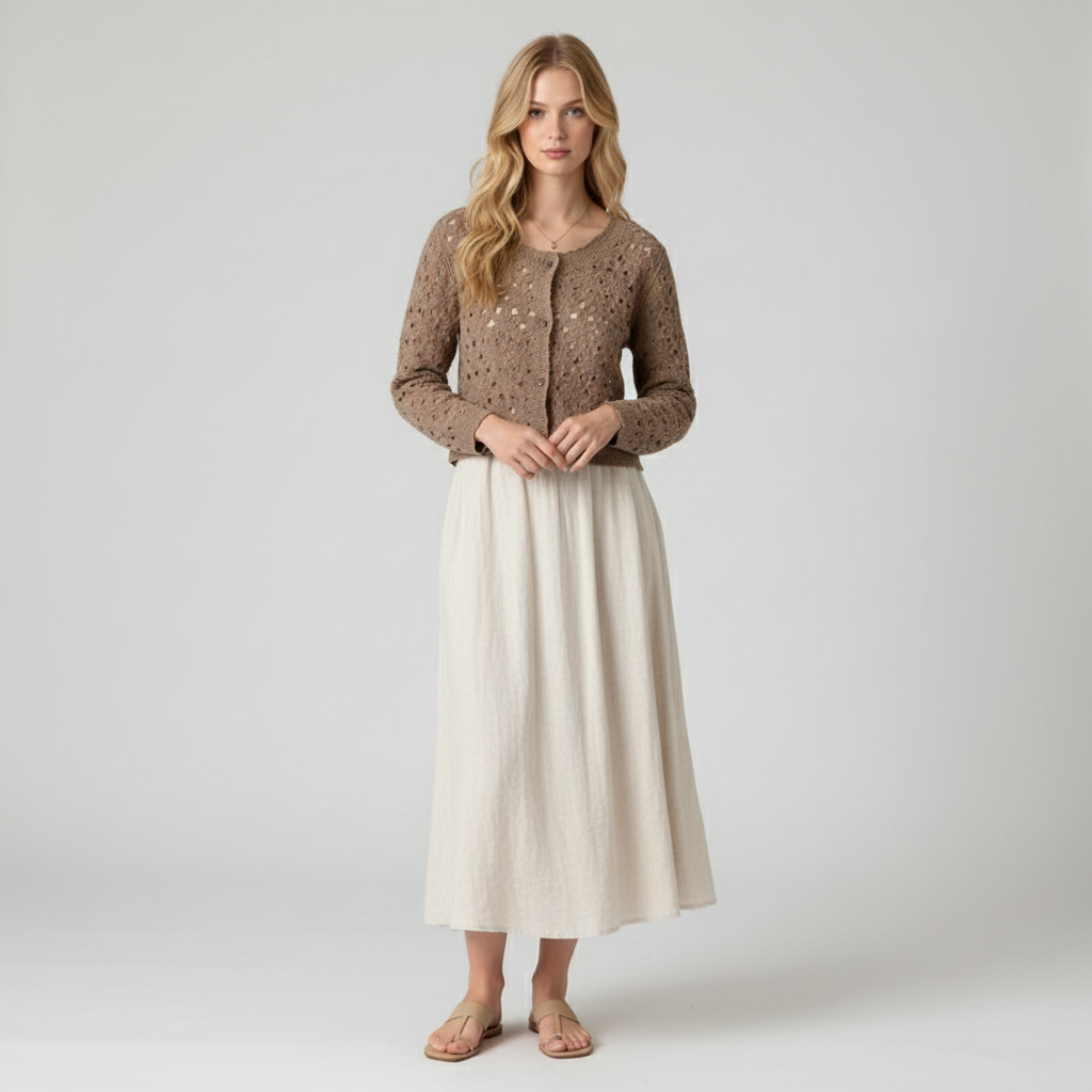 Luchtige Open Gebreide Cardigan